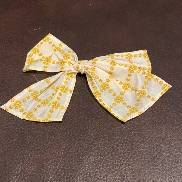 Eleanor Rose Floral Blue and Yellow Kids Dress with matching bow. - Picture 7 of 8